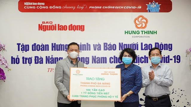 Tập đoàn Hưng Thịnh tiếp sức Đà Nẵng và Quảng Nam phòng chống dịch Covid-19