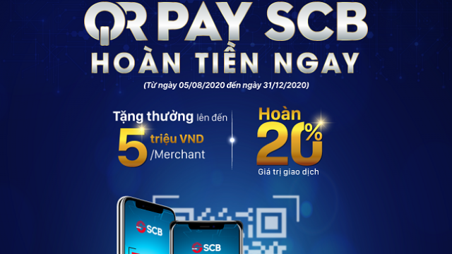 Tận hưởng 'QR Pay - SCB hoàn tiền ngay' dành cho khách hàng