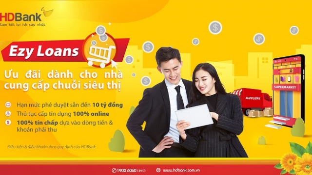 HDBank ưu đãi lãi suất cho nhà cung cấp siêu thị qua chương trình tín dụng 100% online