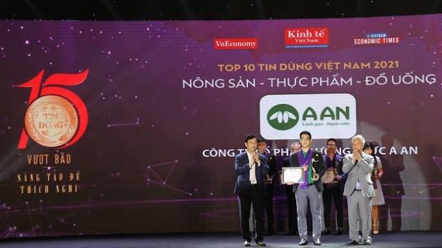 Gạo A An được vinh danh trong Top 10 sản phẩm tin dùng năm 2021