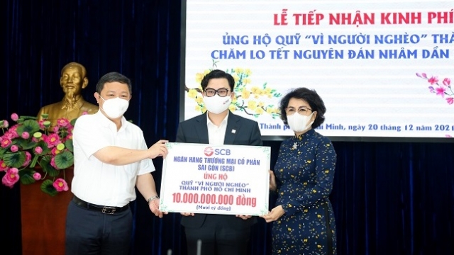 SCB đóng góp quỹ 'Vì người nghèo', chung tay chăm lo Tết cho người dân