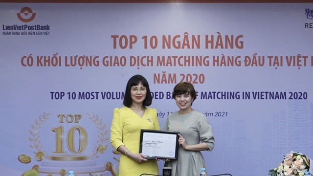 LienVietPostBank nhận giải thưởng về giao dịch ngoại hối từ Refinitiv