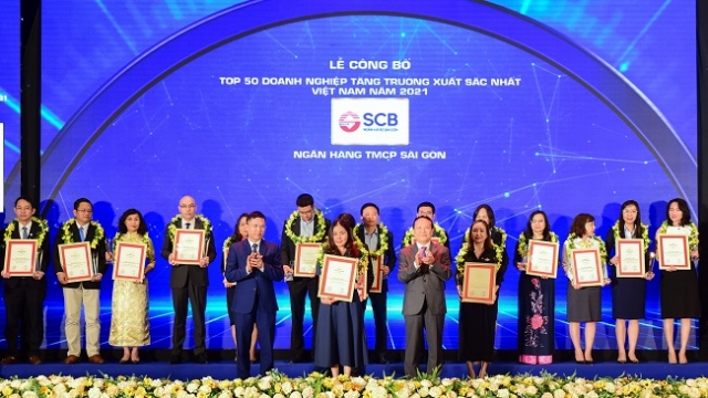 SCB vào top 50 doanh nghiệp tăng trưởng xuất sắc nhất Việt Nam năm 2021