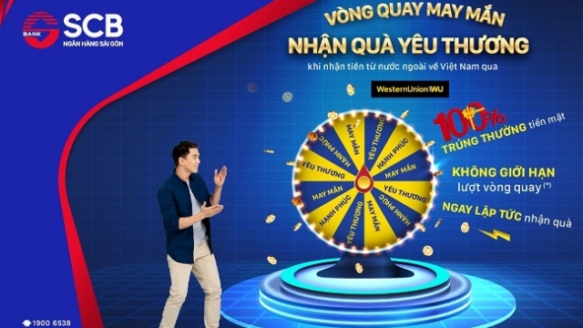 SCB triển khai chương trình 'Vòng quay may mắn - Nhận quà yêu thương'