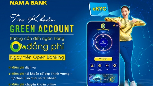 Nam A Bank miễn hàng loạt phí dịch vụ khi đăng ký tài khoản Green Account