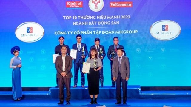 MIKGroup nằm trong Top 10 thương hiệu mạnh ngành bất động sản 2022