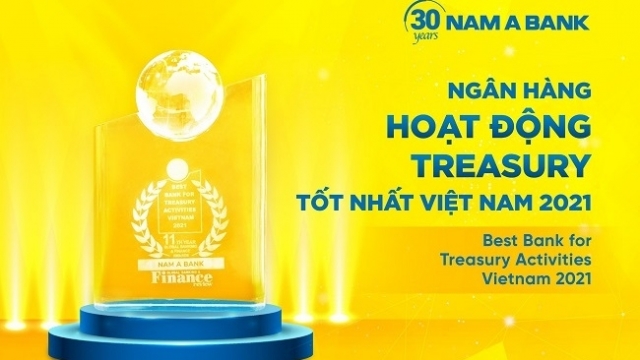 Nam A Bank nhận giải 'Ngân hàng hoạt động Treasury tốt nhất Việt Nam 2021'