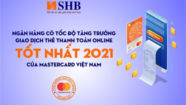 SHB dẫn đầu về tốc độ tăng trưởng giao dịch thanh toán online thẻ Mastercard