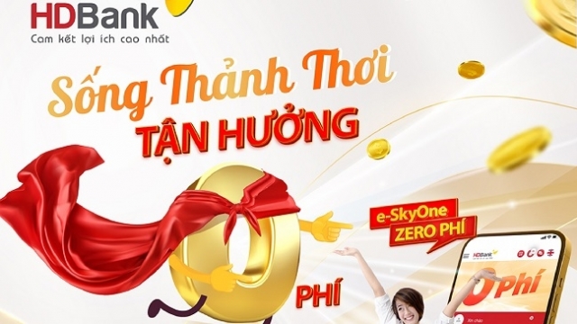 HDBank miễn 100% phí giao dịch online e-SkyOne trọn đời