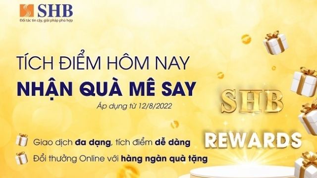 Nhận 'Cơn mưa quà tặng' khi tích điểm đổi quà cùng SHB Reward