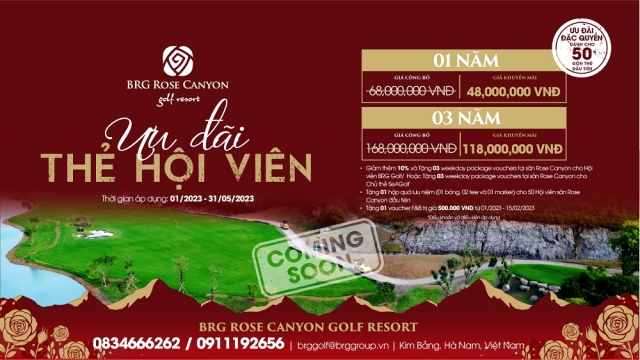 Ưu đãi hấp dẫn chưa từng có nhân dịp khai trương sân BRG Rose Canyon Golf Resort