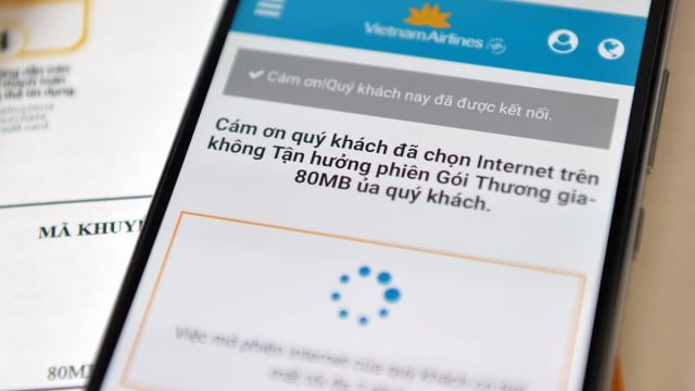 Vietnam Airlines cung cấp dịch vụ internet trên máy bay 