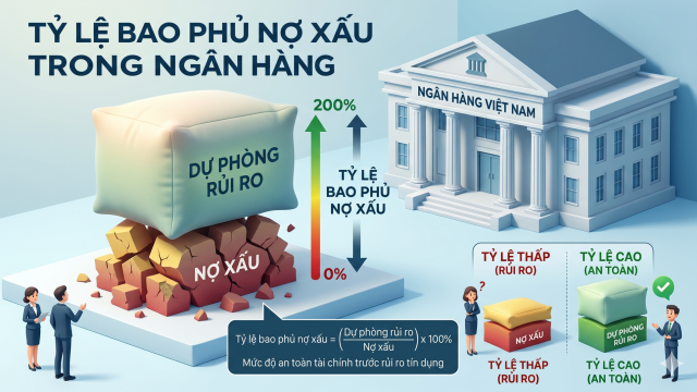 Tỷ lệ bao phủ nợ xấu là gì? Ý nghĩa và cách đánh giá sức khỏe ngân hàng