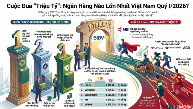Ngân hàng lớn nhất về tài sản tại Việt Nam: Cuộc đua “triệu tỷ” đang thay đổi ra sao?