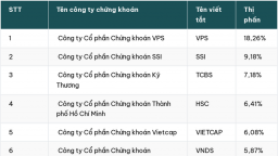 Top 10 thị phần môi giới trên HoSE năm 2024 doanh nghiệp nào giữ vị trí 'ngôi vương'