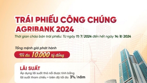 Agribank phát hành 10.000 tỷ đồng trái phiếu ra công chúng năm 2024