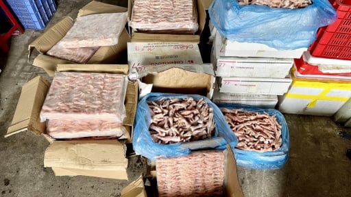 Thái Nguyên: Ngăn chặn hơn 500kg chân gà nhập lậu