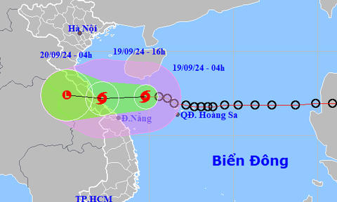 Bão số 4 giật cấp 11, cách Quảng Trị khoảng 120km, nhiều địa phương mưa lớn