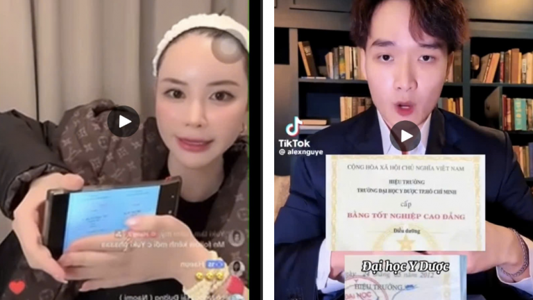 Phát hiện hành vi Tiktoker Yuki sử dụng hình ảnh bằng tốt nghiệp giả để quảng cáo dịch vụ làm đẹp trái phép trên mạng xã hội