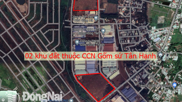 Đồng Nai đấu giá quyền sử dụng 2 khu đất thuộc cụm công nghiệp Gốm sứ Tân Hạnh