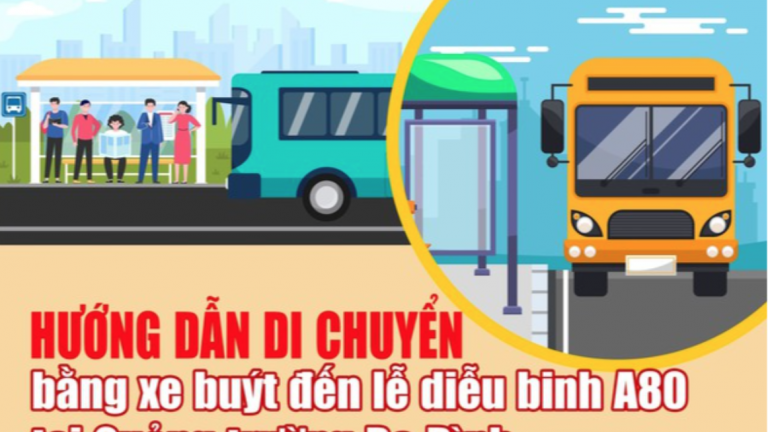 Hướng dẫn di chuyển bằng xe buýt đến lễ diễu binh, diễu hành A80 tại Quảng trường Ba Đình