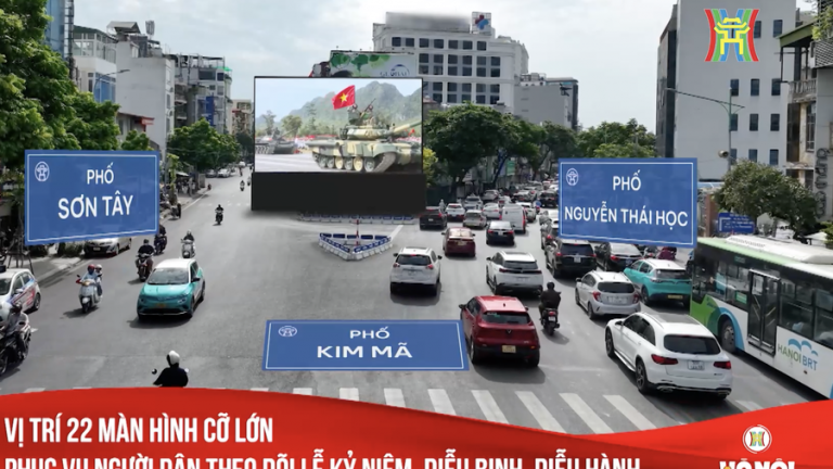 22 màn hình cỡ lớn phục vụ người dân theo dõi diễu binh, diễu hành A80