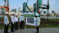 Chính thức thực hiện mũi khoan cọc đầu tiên công trình cầu đi bộ qua sông Sài Gòn 