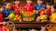 Cách bày mâm cỗ Trung thu cho bé vừa đơn giản lại tròn vị sum vầy