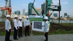Chính thức thực hiện mũi khoan cọc đầu tiên công trình cầu đi bộ qua sông Sài Gòn 