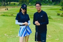 Mặc kệ mọi ồn ào, Matt Liu đưa Hương Giang đi đánh golf với hội bạn thân