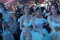 Xôn xao clip Linh Chi chen lấn, hất tóc vào mặt Thuỷ Tiên trong sự kiện thời trang