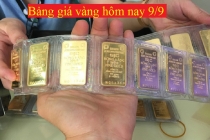 Bảng giá vàng hôm nay 9/9: Vàng SJC, vàng 9999 giảm bao nhiêu?