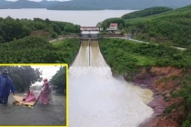 Mưa lũ miền Trung: Hà Tĩnh mưa lớn, Hồ Kẻ Gỗ tăng lượng xả