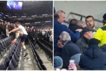 Sao Tottenham bắt chước Eric Cantona, nhảy lên khán đài đòi đánh nhau với cổ động viên