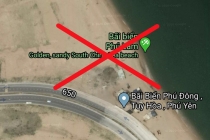 Google Maps chú thích bãi biển ở Phú Yên thành 'South China Sea beach'