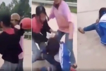 Nhóm nữ sinh Nghệ An túm tóc, cầm mũ bảo hiểm đánh bạn, quay clip đăng lên MXH