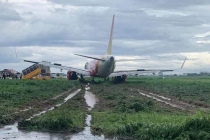 Cục Hàng không lên tiếng vụ máy bay Vietjet hạ cánh trượt khỏi đường băng