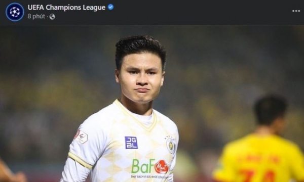 Fanpage hơn 77 triệu người theo dõi của Champions League bất ngờ đăng hình ảnh Quang Hải