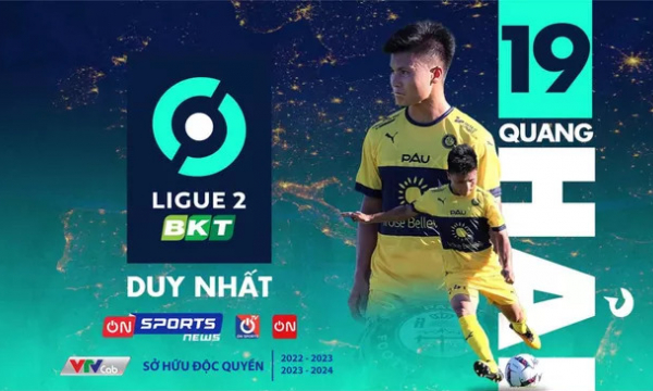 Người hâm mộ bóng đá có thể xem Quang Hải thi đấu các trận của Pau FC tại VTVcab