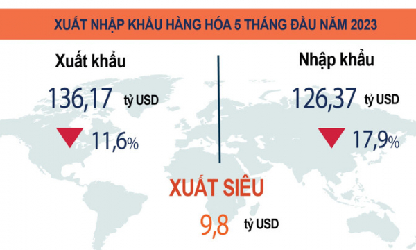 Xuất khẩu tăng trưởng, Việt Nam xuất siêu 9,8 tỷ USD trong 5 tháng đầu năm