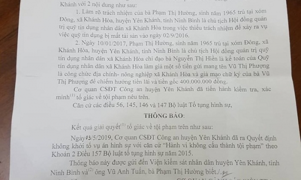 Ninh Bình:Quỹ tín dụng Khánh Hòa hoạt động sai quy định?