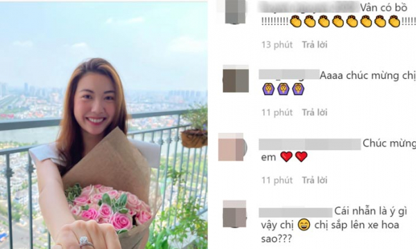 Sao Việt tới tấp chúc mừng khi Thúy Vân khoe nhẫn kim cương ở ngón áp út
