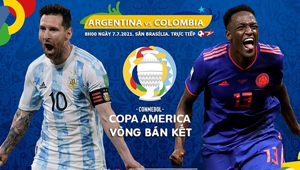 Trực tiếp Argentina vs Colombia, 08h, 7/7: Trông vào Messi