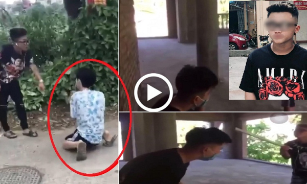 Phẫn nộ clip nam sinh đầu gấu cầm gậy sắt đánh bạn dã man ở Phú Thọ