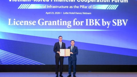 Ngân hàng Công nghiệp Hàn Quốc (IBK) được cấp Giấy phép thành lập ngân hàng 100% vốn nước ngoài tại Việt Nam