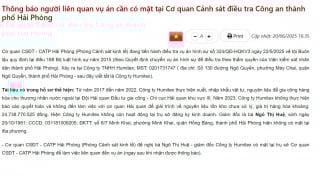 Công an TP.Hải Phòng truy tìm giám đốc Công ty Humitex