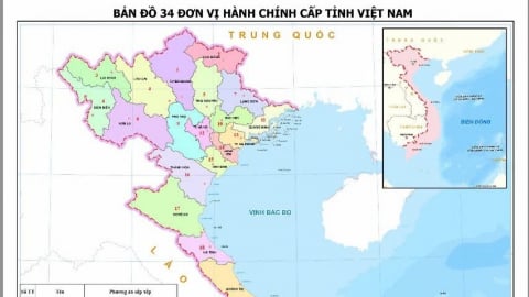 Bản đồ chi tiết 34 tỉnh, thành sau sắp xếp của Việt Nam