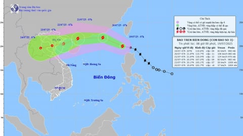 Bão WIPHA tăng 1 cấp, đi vào vùng biển phía Đông Bắc