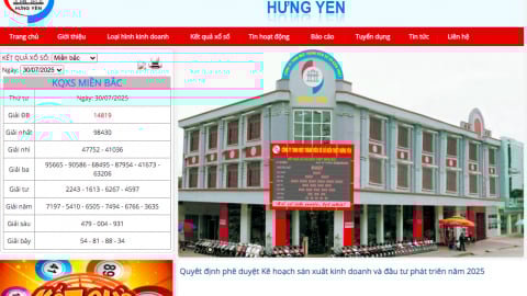 Xổ số kiến thiết Hưng Yên bị cưỡng chế ngừng sử dụng hoá đơn