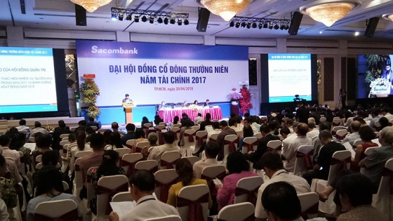 ĐHĐCĐ Sacombank: 'Giá cổ phiếu đã tăng, cổ đông có thể bán cổ phiếu hoặc chờ cổ tức'